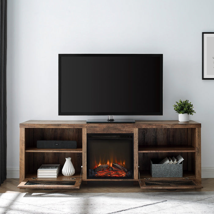 Abilene 70" Rustic Farmhouse Fireplace TV Stand - Farmhouse Kitchen and Bath