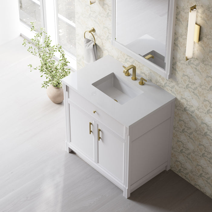 James Martin Bellshire 36" Single Bathroom Vanity, Bright White