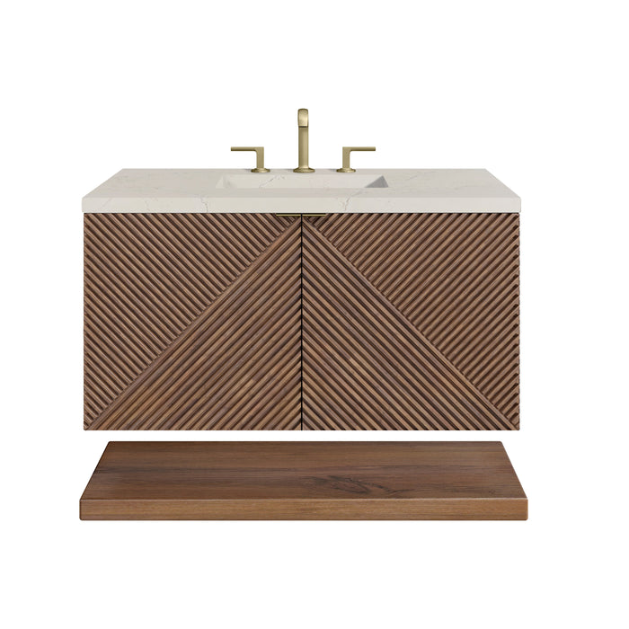 James Martin Marcello 36" Floating Single Bathroom Vanity, Chestnut