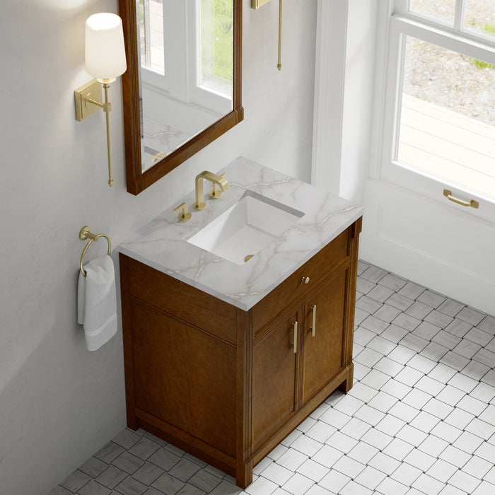 James Martin Bellshire 30" Single Bathroom Vanity, Honey Oak