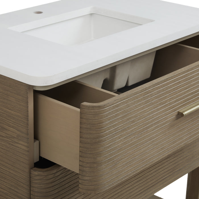 James Martin Lucian 36" Single Bathroom Vanity, Pebble Oak