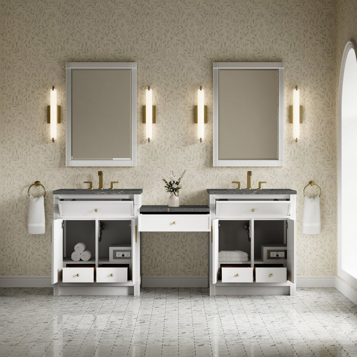 James Martin Bellshire 84" Double Bathroom Vanity, Bright White