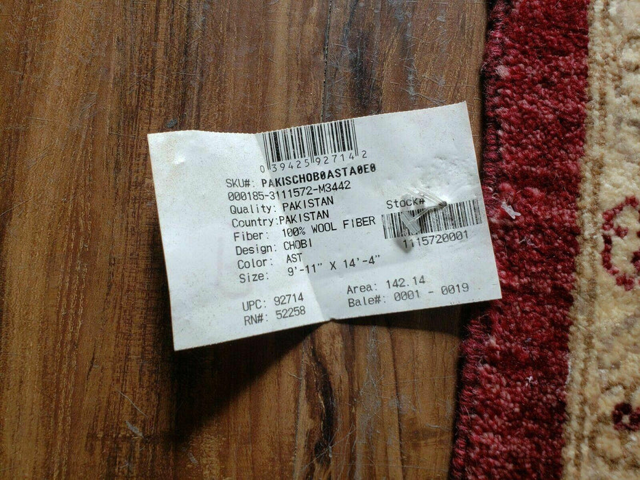 10' X 14' Vintage Handmade PESHAVAR CHOBI Pakistani Agra wool Carpet Nice