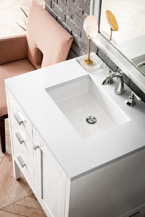 James Martin Addison 30" Single Bathroom Vanity, Glossy White