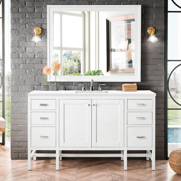 James Martin Addison 60" Single Bathroom Vanity, Glossy White