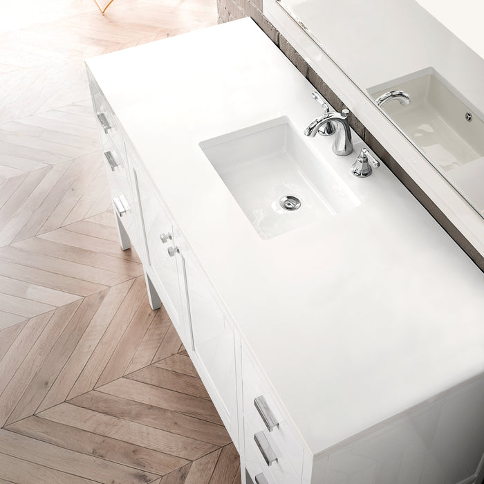 James Martin Addison 60" Single Bathroom Vanity, Glossy White