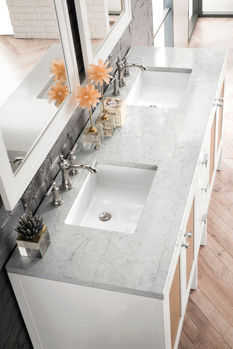 James Martin Addison 72" Double Bathroom Vanity, Glossy White