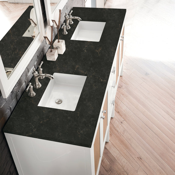 James Martin Addison 72" Double Bathroom Vanity, Glossy White