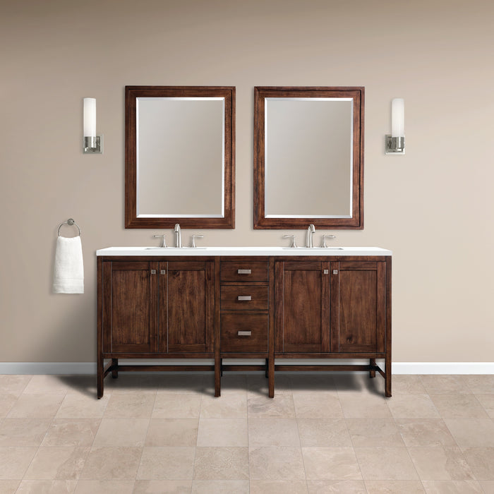 James Martin Addison 72" Double Bathroom Vanity, Mid-Century Acacia