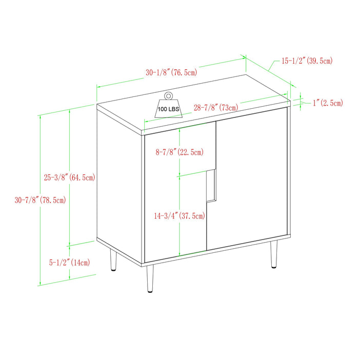 Addison Modern Color Pop Accent Cabinet - Farmhouse Kitchen and Bath