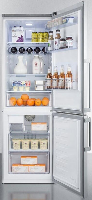 Summit 24" Wide Bottom Freezer Refrigerator With Icemaker FFBF247SSIM - Farmhouse Kitchen and Bath