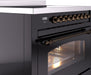 ILVE Nostalgie II 36 " Electric Range, Glossy Black, Bronze Trim UPI366NMPBKB ILVE