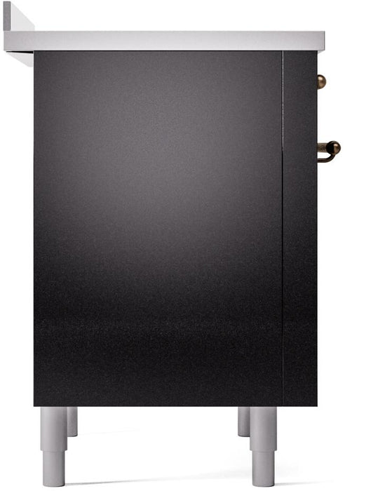 ILVE Nostalgie II 36 " Electric Range, Glossy Black, Bronze Trim UPI366NMPBKB ILVE