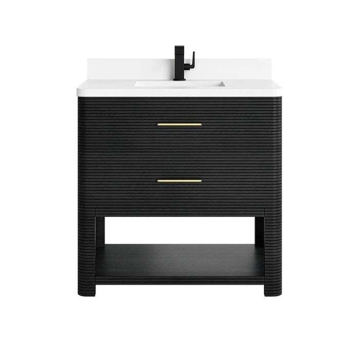 James Martin Lucian 36" Single Bathroom Vanity, Carbon Oak