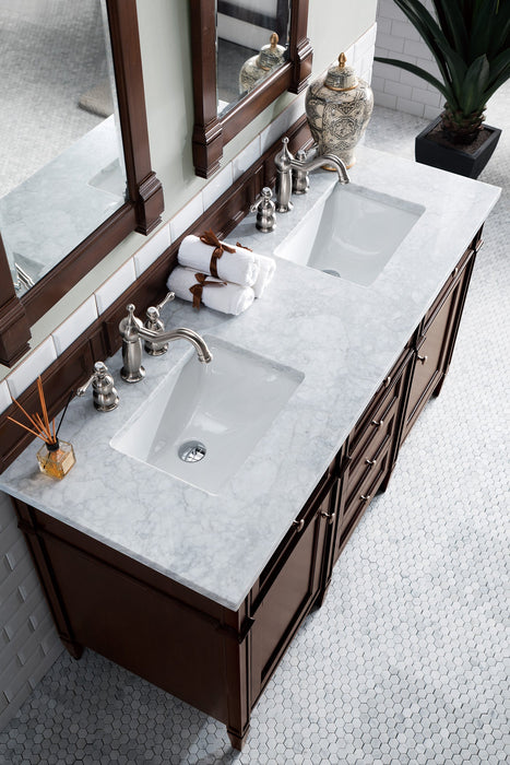 James Martin Brittany 60" Double Bathroom Vanity, Burnished Mahogany