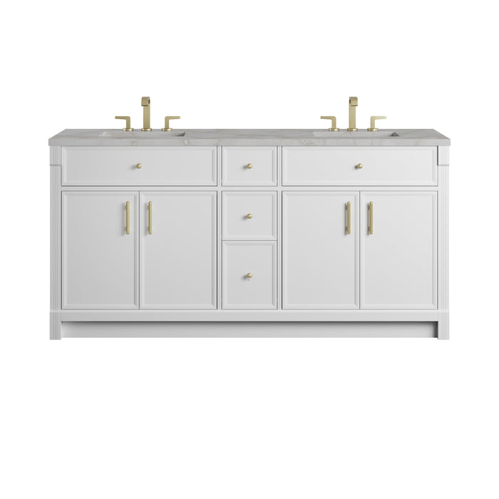James Martin Bellshire 72" Double Bathroom Vanity, Bright White