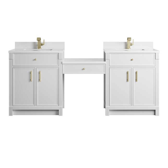 James Martin Bellshire 84" Single Bathroom Vanity, Bright White