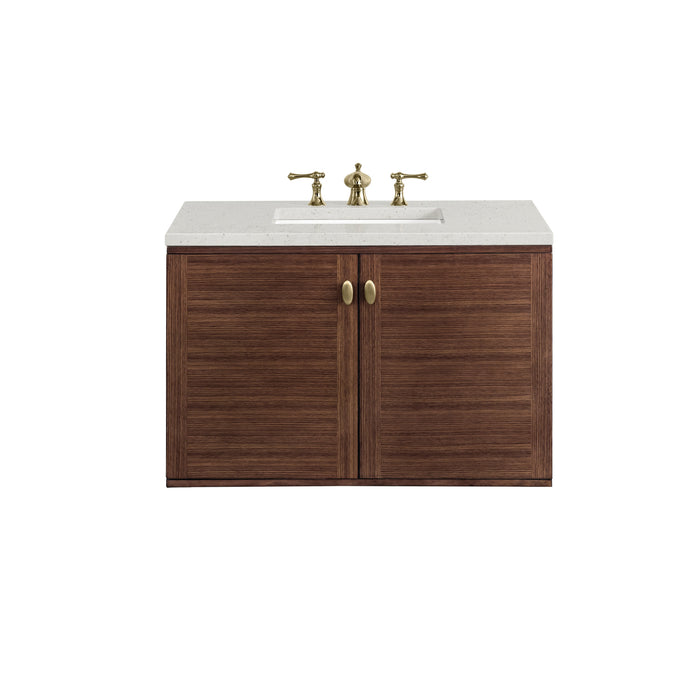 James Martin Amberly 36" Dual Mount Single Bathroom Vanity, Mid-Century Walnut