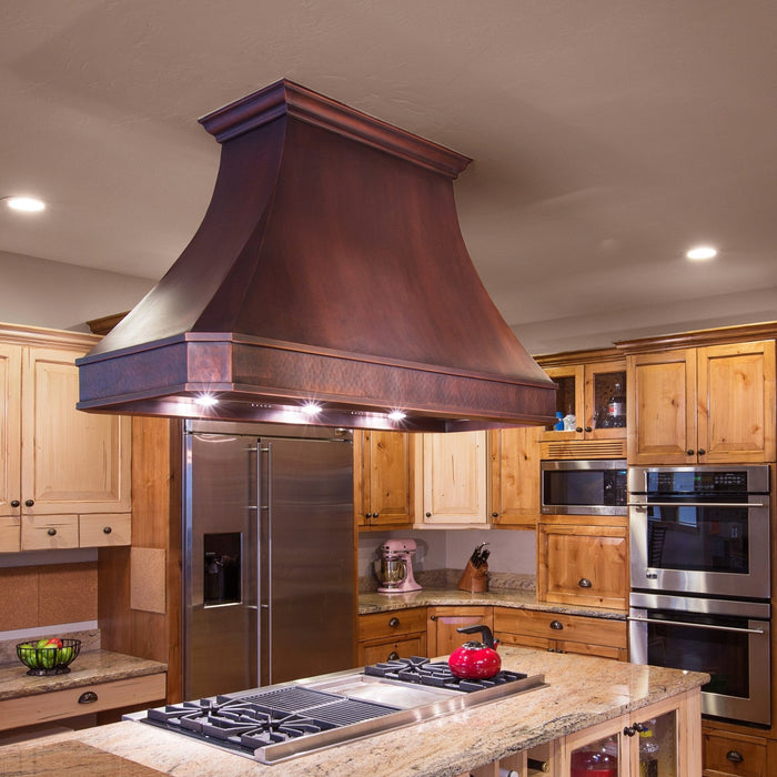 Akicon Custom Handcrafted Classic Copper Range Hood - AKH711C - C - Farmhouse Kitchen and Bath