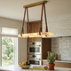 Alabaster Round Leather Chandelier