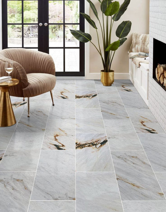 Alpina White Marble Polished Floor and Wall Tile - Large Format - Livfloors Collection