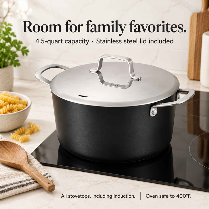 Ceramic Nonstick Stock Pot with Lid, 4.5-Qt