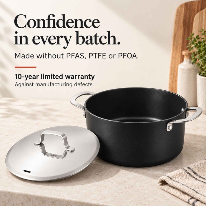 Ceramic Nonstick Stock Pot with Lid, 4.5-Qt