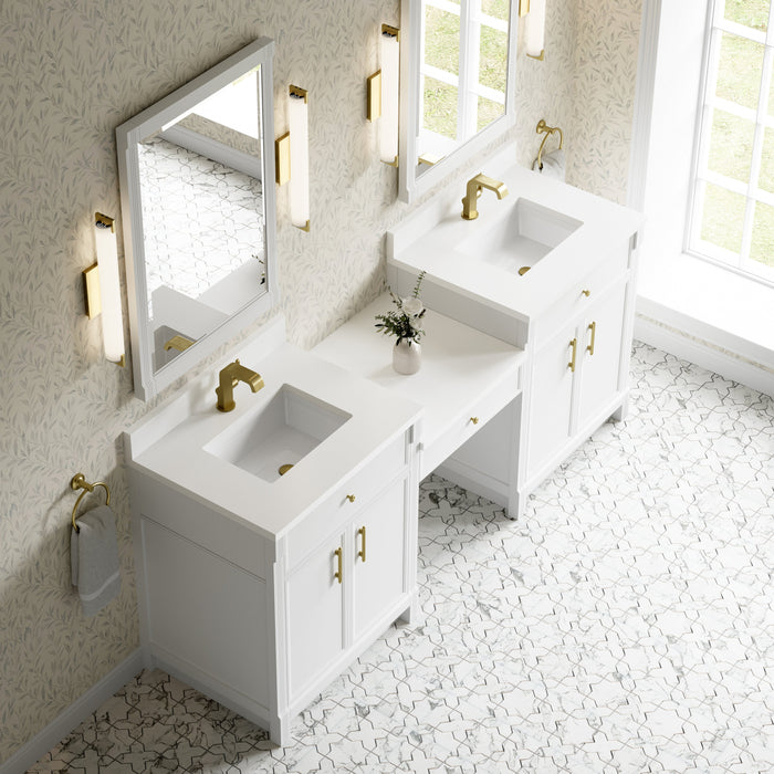 James Martin Bellshire 84" Single Bathroom Vanity, Bright White