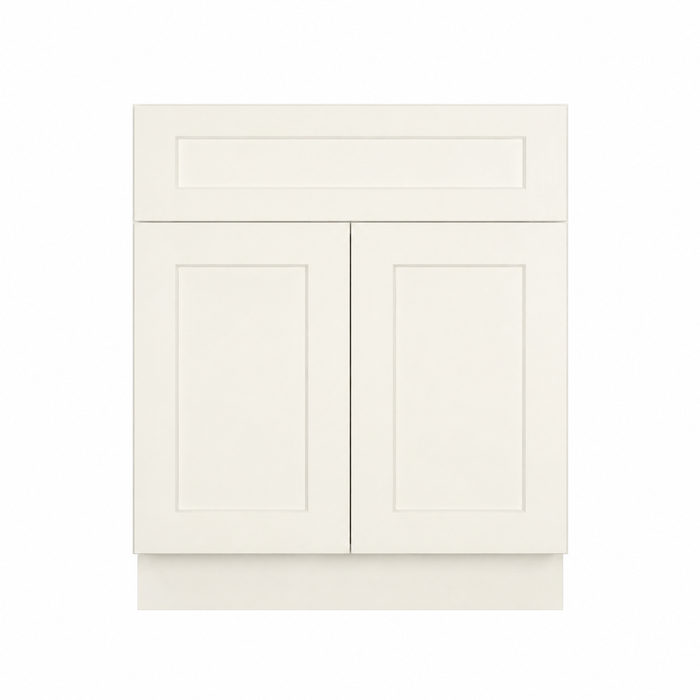 24 Inch Antique White Shaker Single Sink Bathroom Vanity
