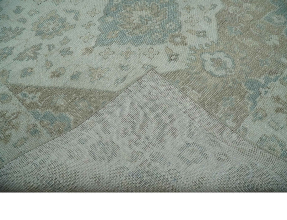 Antique Design Medallion Earthy Ivory and Camel 8x10 wool Area Rug