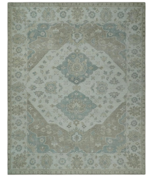 Antique Design Medallion Earthy Ivory and Camel 8x10 wool Area Rug