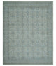 Antique Distress finish Silver, Teal and Brown Hand Knotted Traditional 8x10 wool Rug