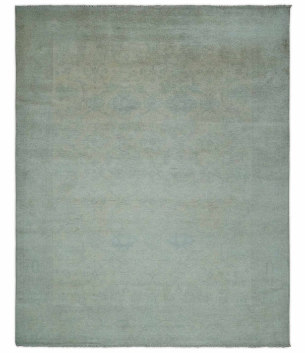 Antique look Beige and Gray Hand Knotted Oriental Oushak 8x10 wool Area Rug