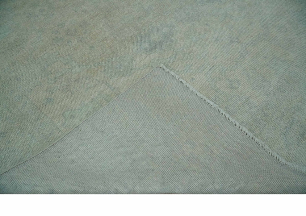 Antique look Beige and Gray Hand Knotted Oriental Oushak 8x10 wool Area Rug
