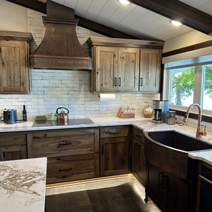 Akicon Custom Copper Range Hood Handmade with Custom Size and Finish — AKH712C-C