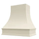Antique White Wood Range Hood With Curved Front and Decorative Trim - 30" 36" 42" 48" 54" and 60" Widths Available