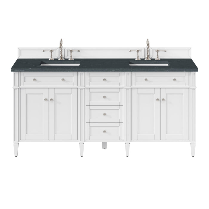 James Martin Brittany 72" Double Bathroom Vanity, Bright White