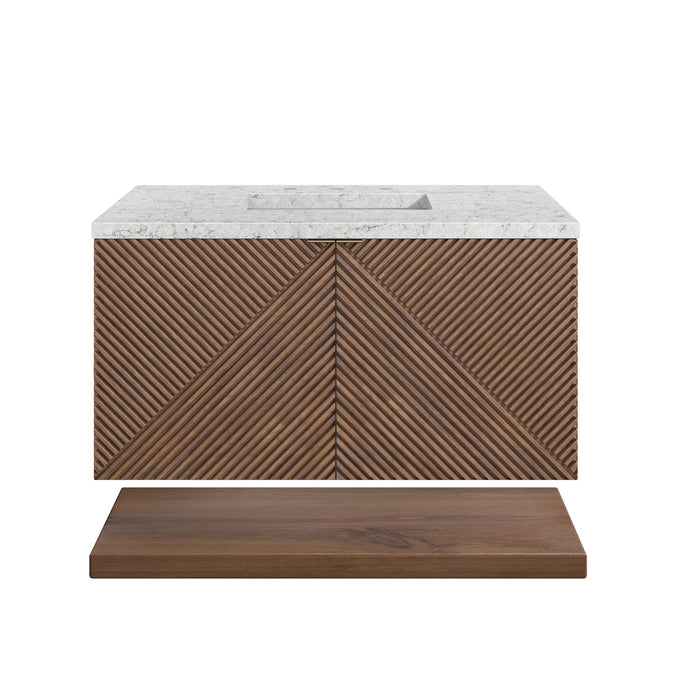 James Martin Marcello 36" Floating Single Bathroom Vanity, Chestnut