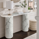 Arabescato Carara Marble Fluted Legs Designer Console