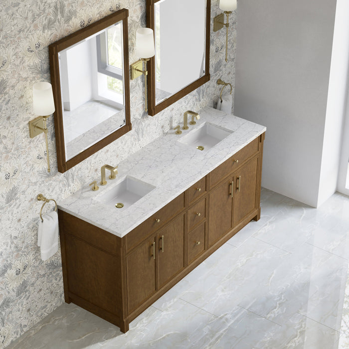 James Martin Bellshire 72" Double Bathroom Vanity, Honey Oak
