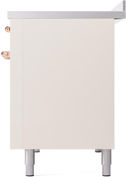 ILVE Nostalgie II 48" Electric Range, Antique White, Copper Trim UPI486NMPAWP ILVE