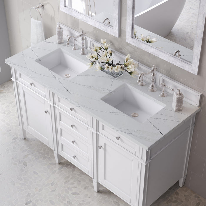 James Martin Brittany 60" Double Bathroom Vanity, Bright White