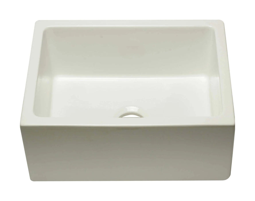 ALFI brand 24" Reversible Smooth / Fluted Single Bowl Fireclay Farm Sink AB2418HS