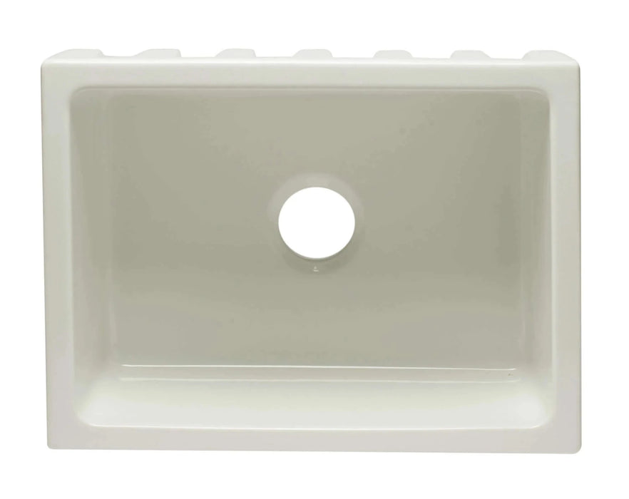 ALFI brand 24" Reversible Smooth / Fluted Single Bowl Fireclay Farm Sink AB2418HS