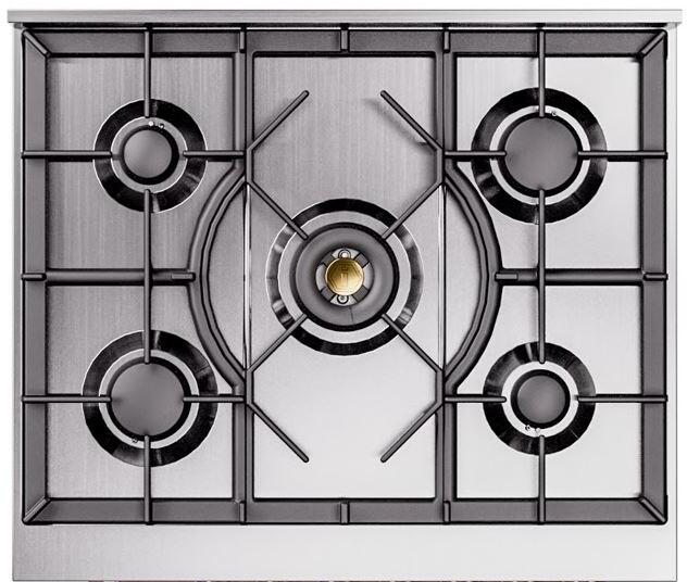 ILVE Nostalgie II 30" Dual Fuel Natural Gas Range, Glossy Black, Chrome Trim ILVE UP30NMPBKC ILVE