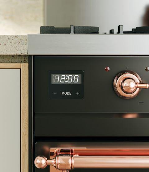 ILVE Nostalgie II 30" Dual Fuel Natural Gas Range, Stainless Steel, Chrome Trim UP30NMPSSC