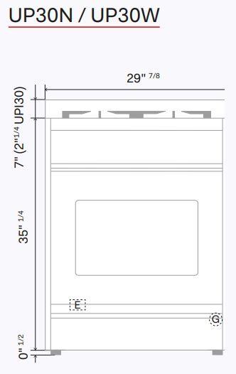 ILVE Nostalgie II 30" Dual Fuel Natural Gas Range, Stainless Steel, Copper Trim UP30NMPSSP ILVE