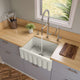 ALFI brand 24" Reversible Smooth / Fluted Single Bowl Fireclay Farm Sink AB2418HS