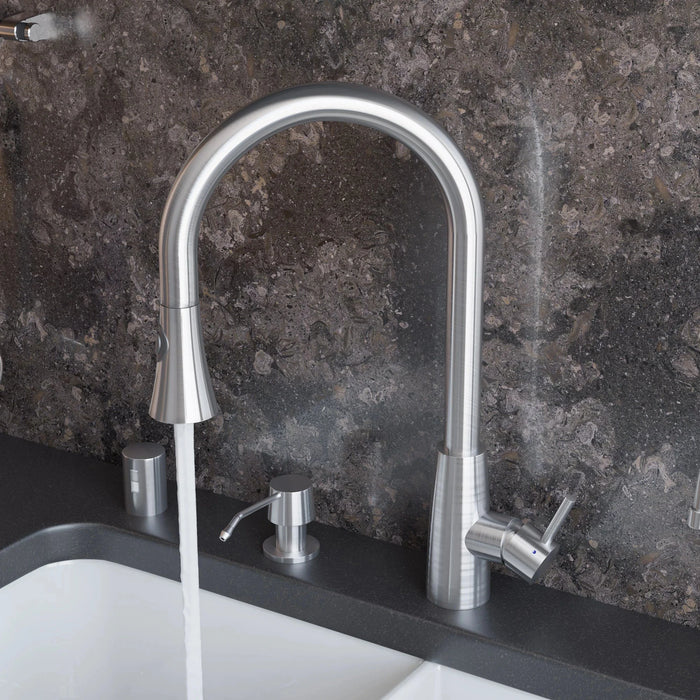 ALFI brand Solid Stainless Steel Two Mode Pull Down Kitchen Faucet AB2034