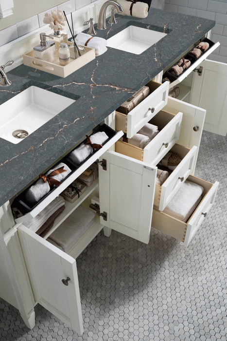 James Martin Brittany 72" Double Bathroom Vanity, Bright White